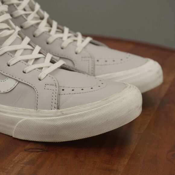 Vans Womens Sk8-Hi Slim Sneakers Shoes Lace Up Gray Leather Size 8.5 - Picture 2 of 9
